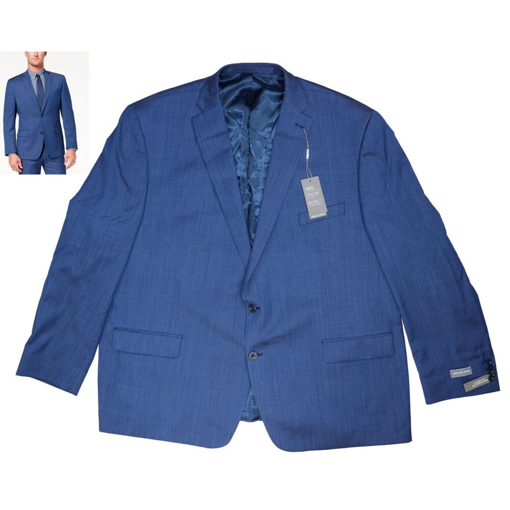 Michael Kors Solid Color Classic Fit Men's Sport Coat Blazer 42 Long NWT Blue
